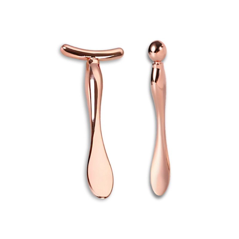 Meibomian Gland Massager & Stye/Cyst Massager – Rose Gold Bundle