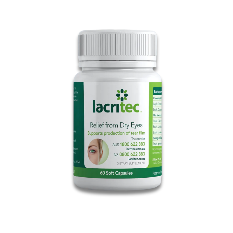 Lacritec Dry Eye Relief Supplement 60 or 200 Capsules