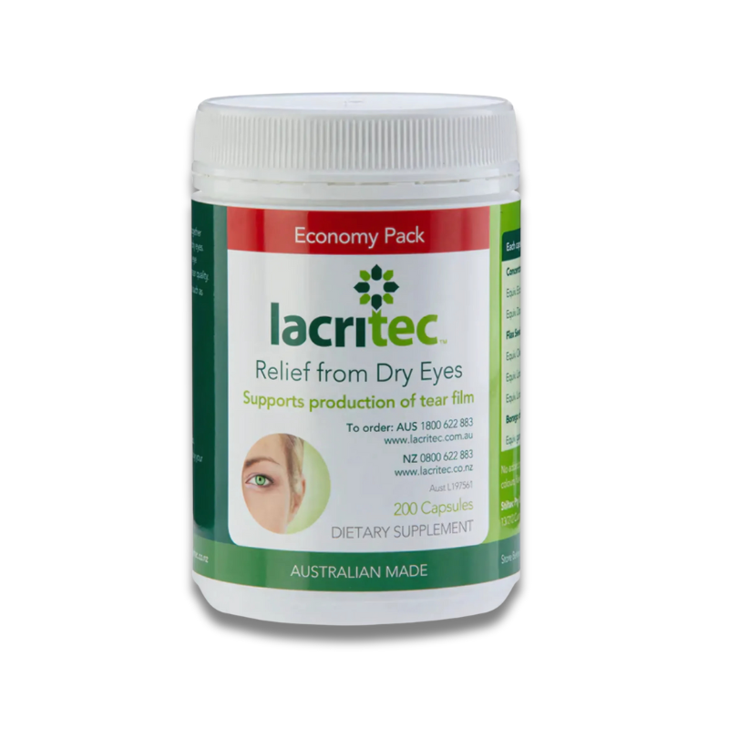 Lacritec Dry Eye Relief Supplement 60 or 200 Capsules