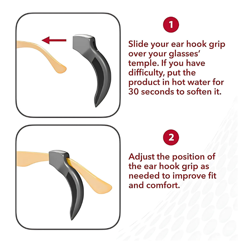 Ear Hook Grips 2 Pairs | Black | Anti Slip | Setex