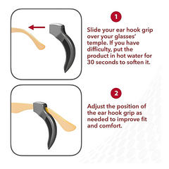 Ear Hook Grips 2 Pairs | Black | Anti Slip | Setex