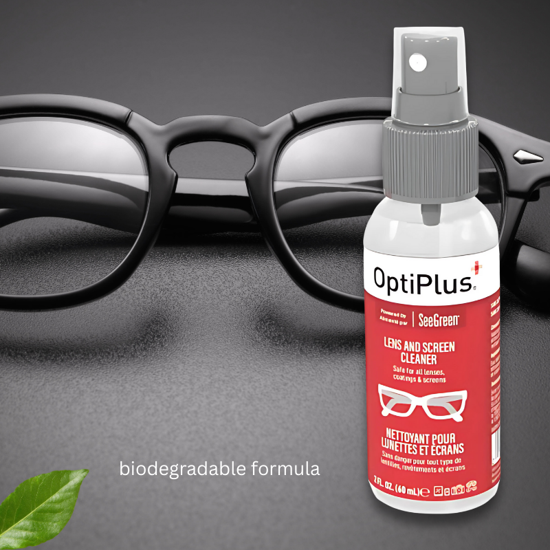 Alcohol Free Lens and Screen Spray Cleaner OptiPlus Streak Free 60ml | Bio-degradable | Cruelty Free