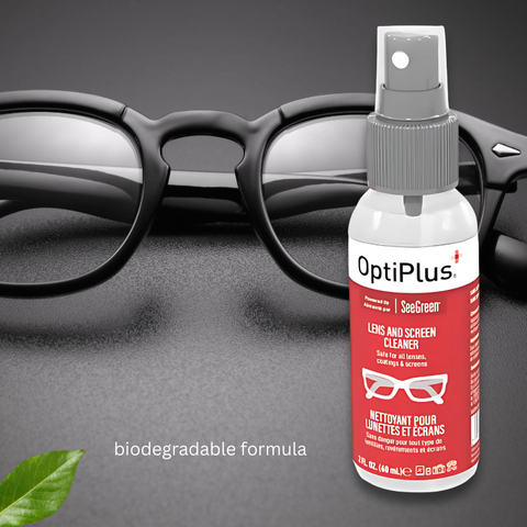 Alcohol Free Lens and Screen Spray Cleaner | OptiPlus Streak Free 60ml | Bio-degradable | Cruelty Free