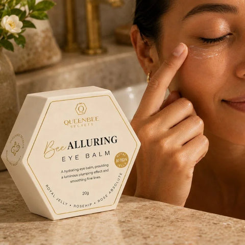 QueenBee Secrets BEE Alluring Eye Balm 20g, lightweight Australian-made eye balm