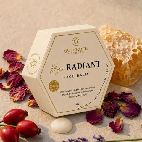 QueenBee Secrets BEE Radiant Face Balm 50g, royal jelly face balm for dry or mature skin