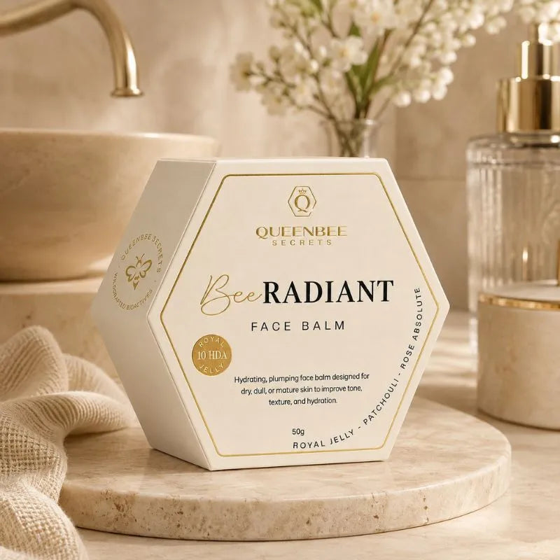 QueenBee Secrets BEE Radiant Face Balm 50g, Australian-made royal jelly face balm