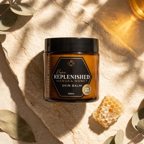 QueenBee Secrets BEE Replenished Skin Balm 100g, 1200+ MGO Manuka honey balm for very dry skin