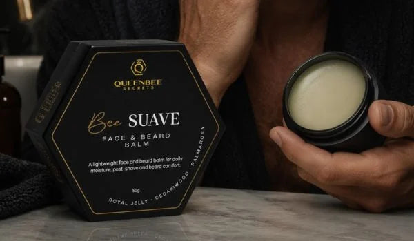 QueenBee Secrets BEE Suave Face and Beard Balm for daily face and beard moisture