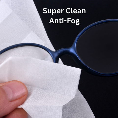 Anti fog lens wipes | OptiPlus 60 wipes 8"x 5" pre-moistened for glasses, laptops screens, phones, optical lens