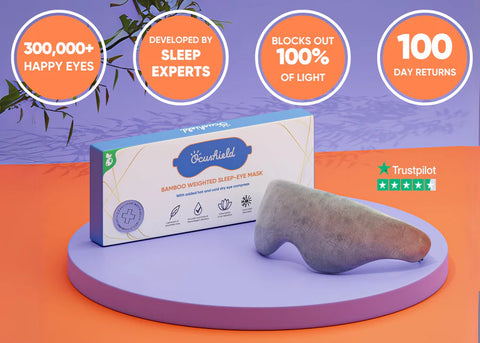 Ocushield Bamboo - Sleep eye mask - Detachable, washable & reusable for hot & cold treatment