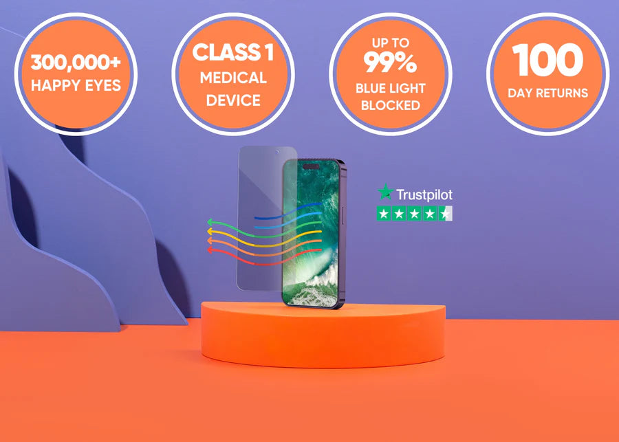 Anti blue light screen protector for iPhone