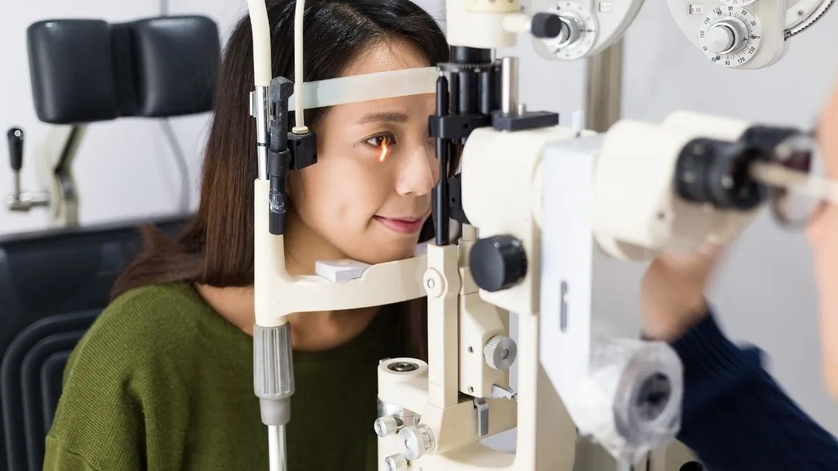 Person in their forties having an eye examination