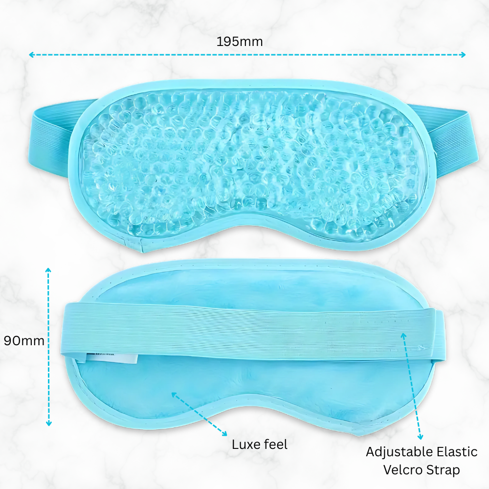 Hot and Cold Reusable Blue Eye Mask with Flexible Gel Beads